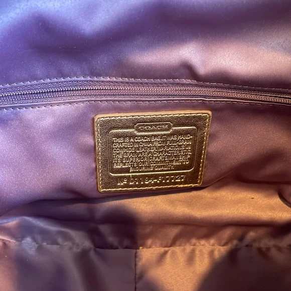 Coach East West gold embossed, shoulder tote
